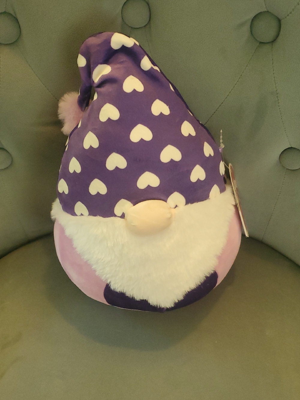 8" Squishmallows Purple and Pink Heart Gnome Plush